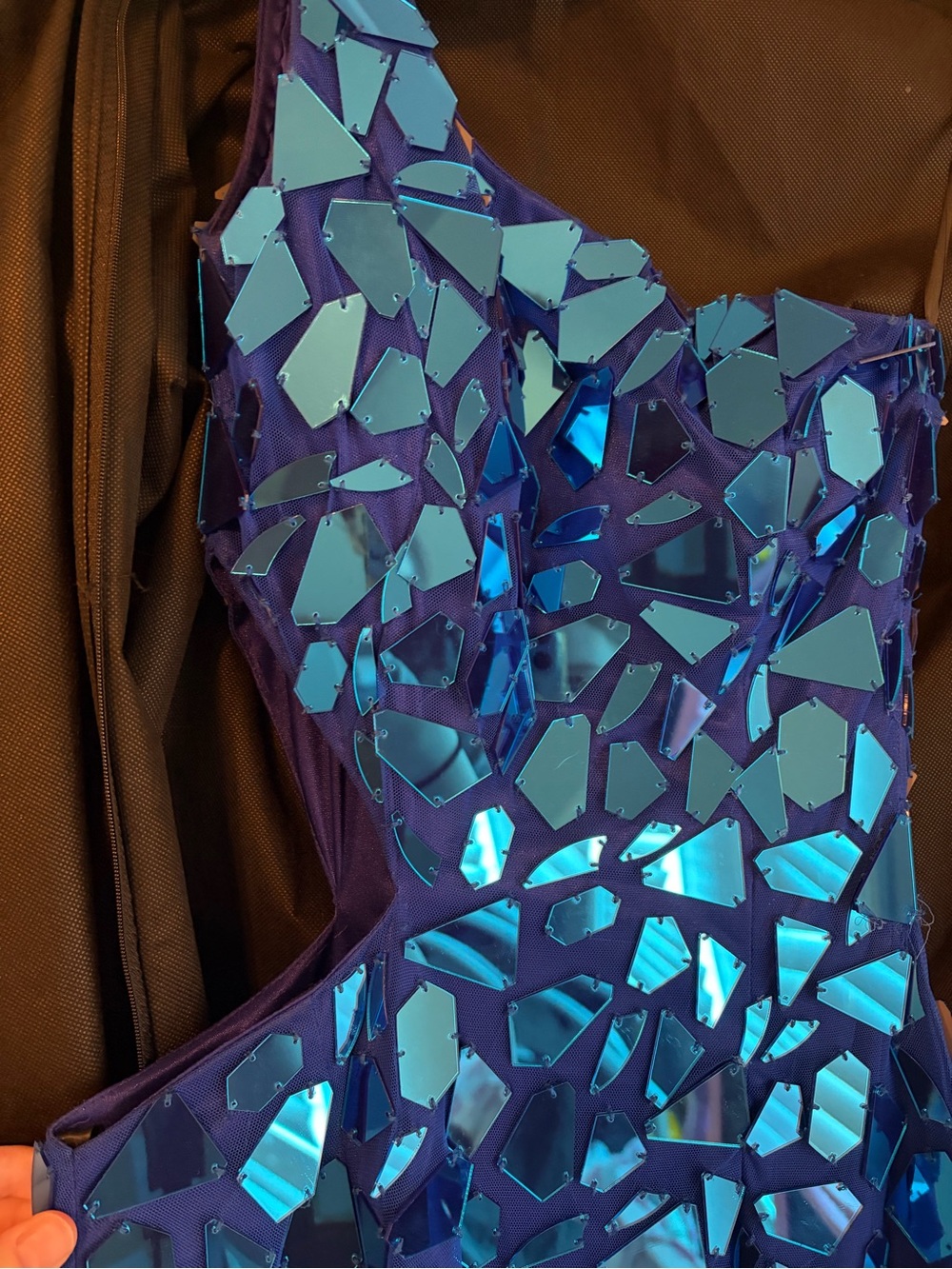 Blue Sequin Evening Gown - Women Dresses - Picture 3 of 4